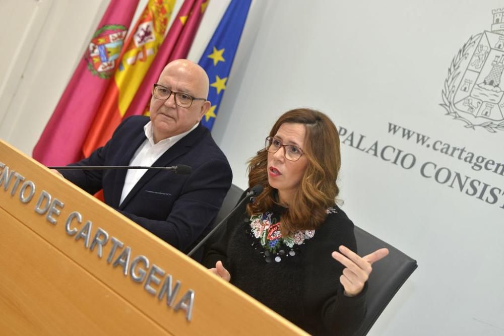 Pleno municipal de Cartagena y rueda de prensa de Ana Belén Castejón