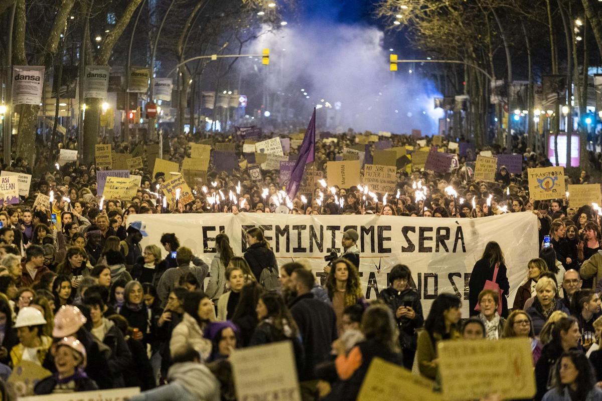 Manifestación del 8-M en Barcelona