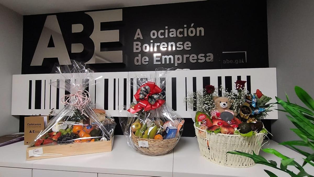 Imaxe das tres cestas sorteadas.