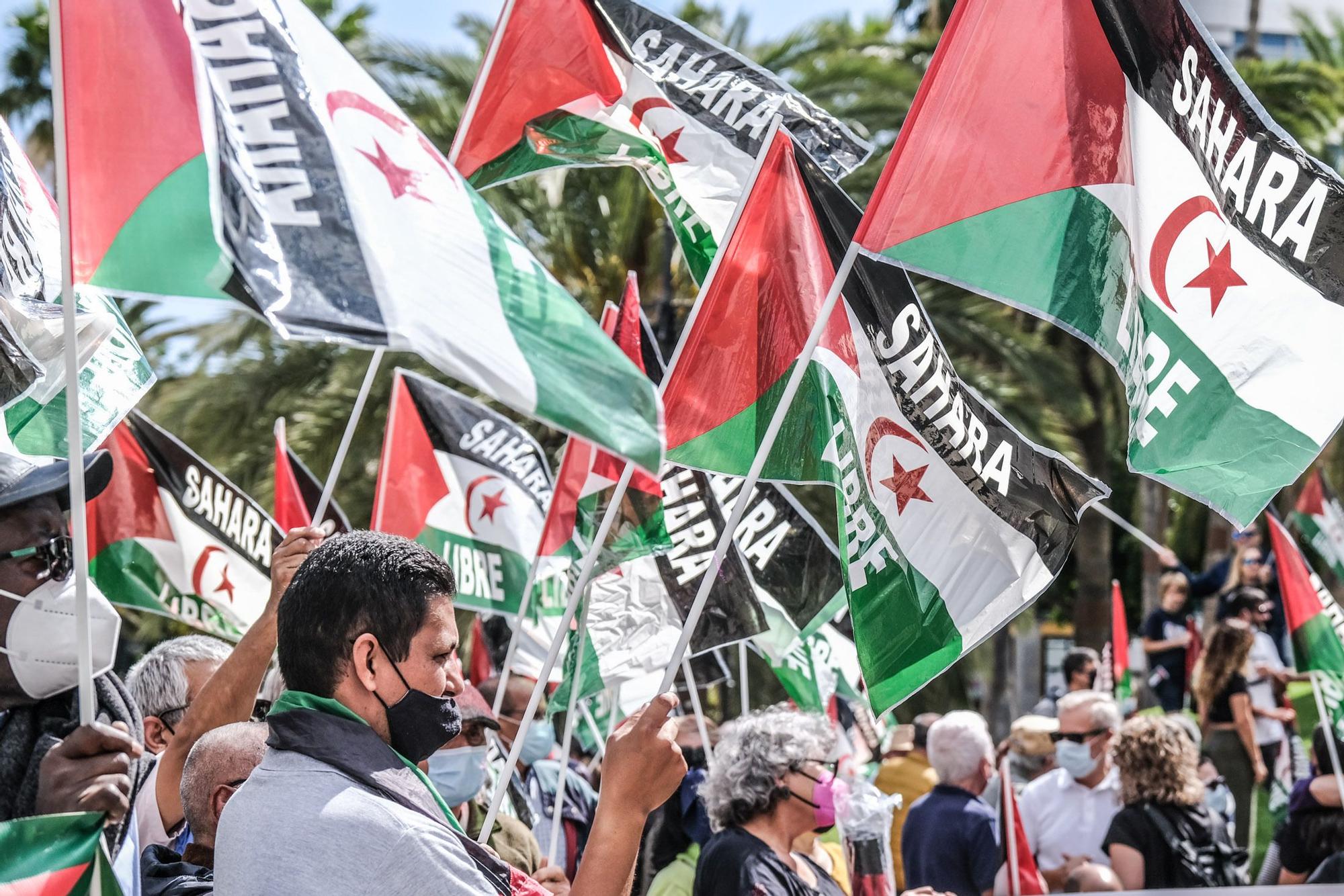 Concentración en apoyo a la causa saharaui en Las Palmas de Gran Canaria (26/03/2022)