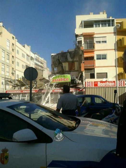 Derrumbe de un edificio de viviendas en Los Cristianos