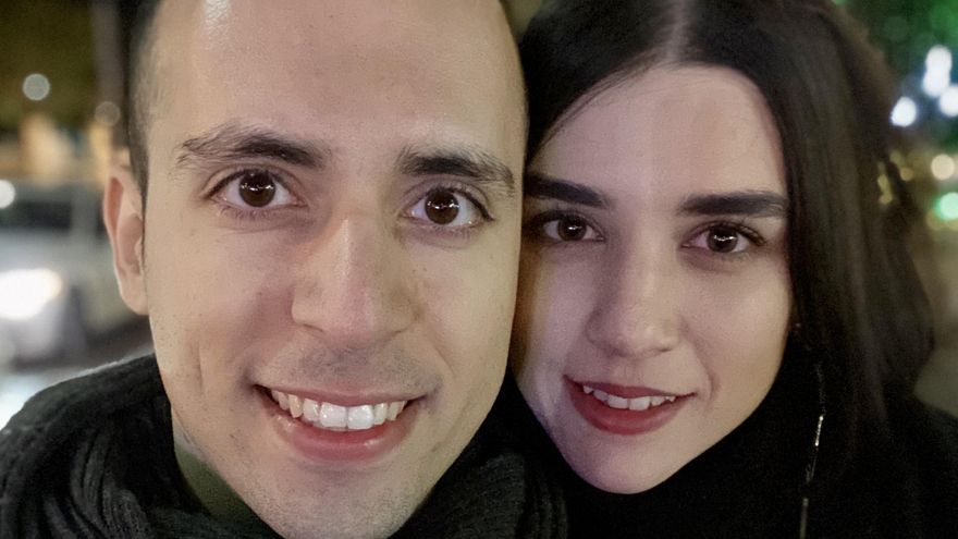 Laura y Dani, pareja binacional, en Haifa (Israel) en diciembre de 2019.