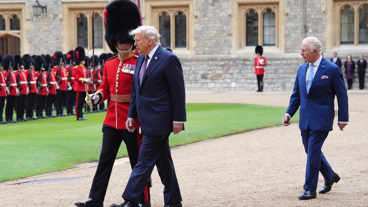 Donald Trump y Melania Trump, en su segunda visita de estado al Reino Unido.