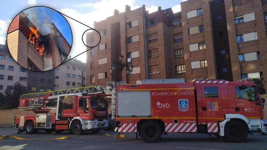 Alarmante incendio en Oviedo: rescatan a una mujer de su piso envuelto en llamas