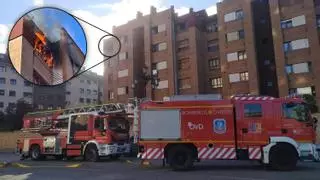 Habla la mujer rescatada de un incendio en La Corredoria (Oviedo): "Me dijeron que pusiera un trapo en la boca e intentara salir, pero no podía, no se veía nada, fue horrible"