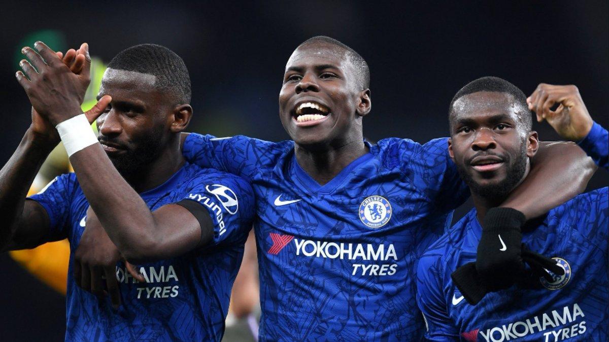 Antonio Rüdiger, a la izquierda de la foto, celebra la victoria del Chelsea