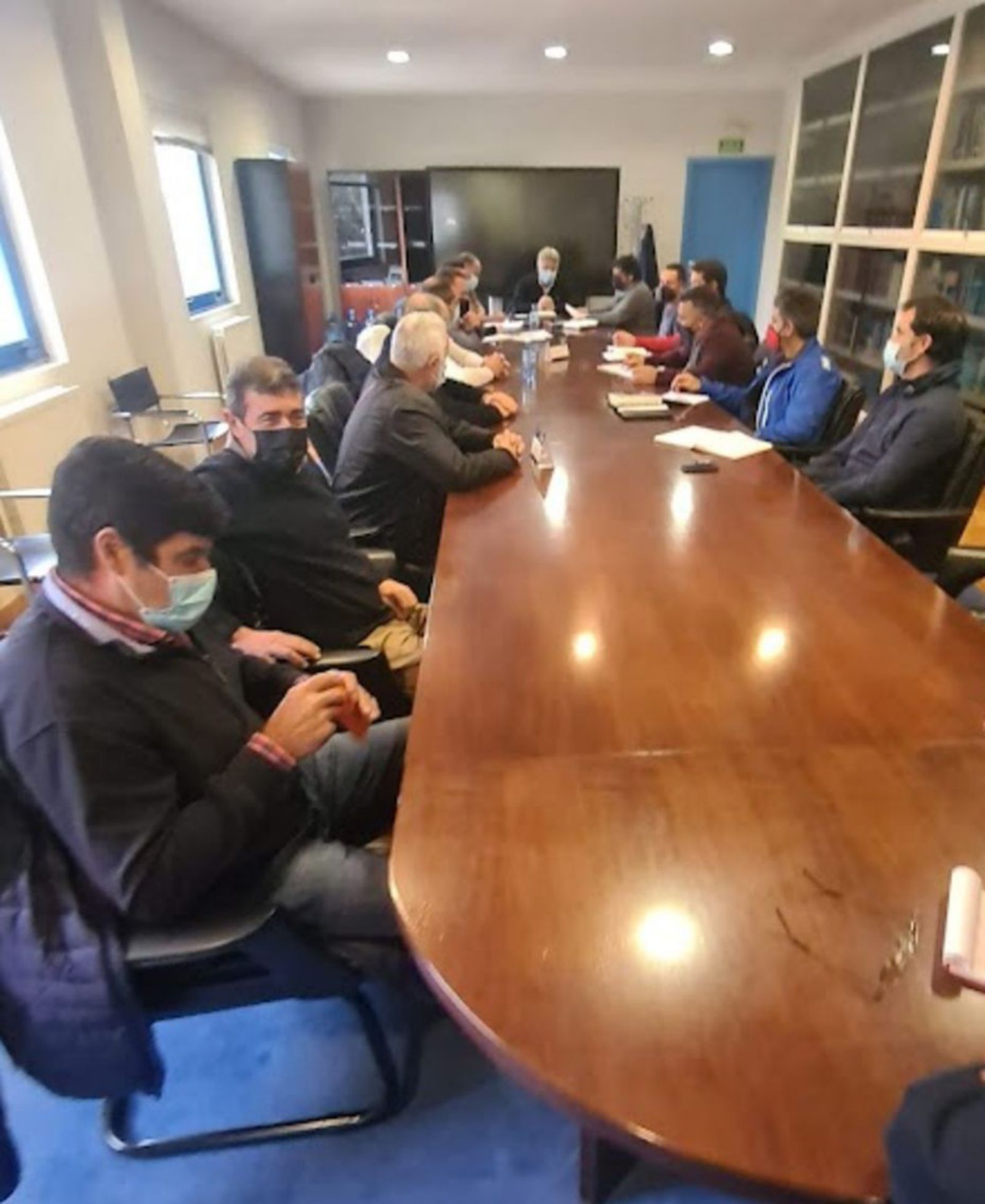 Algunos de los máximos dirigentes del sector bateeiro gallego. 