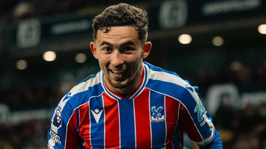 Yeremy Pino, ayer sábado, festeja su tanto ante los Wolves.