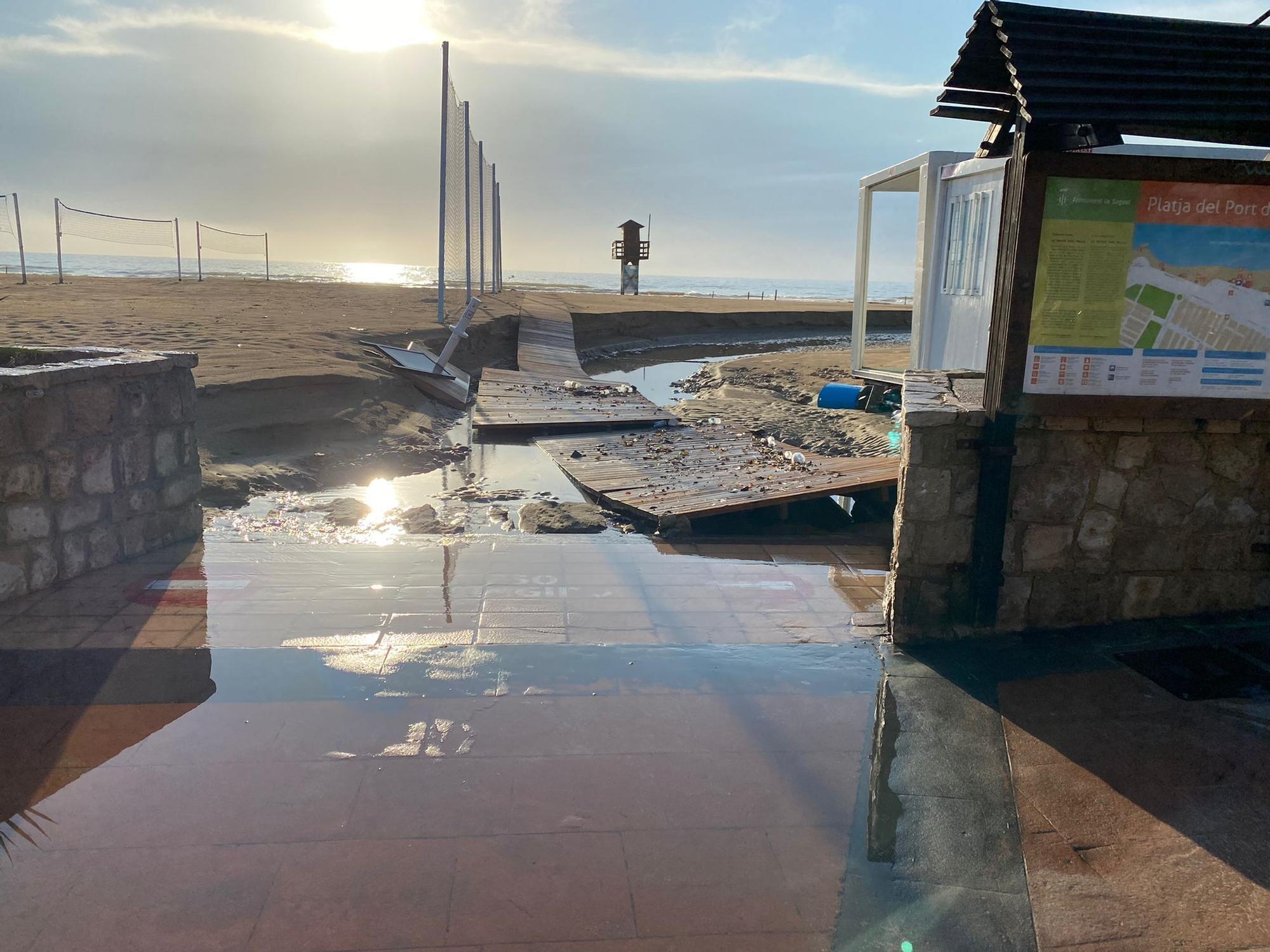 Daños en la playa del Port de Sagunt