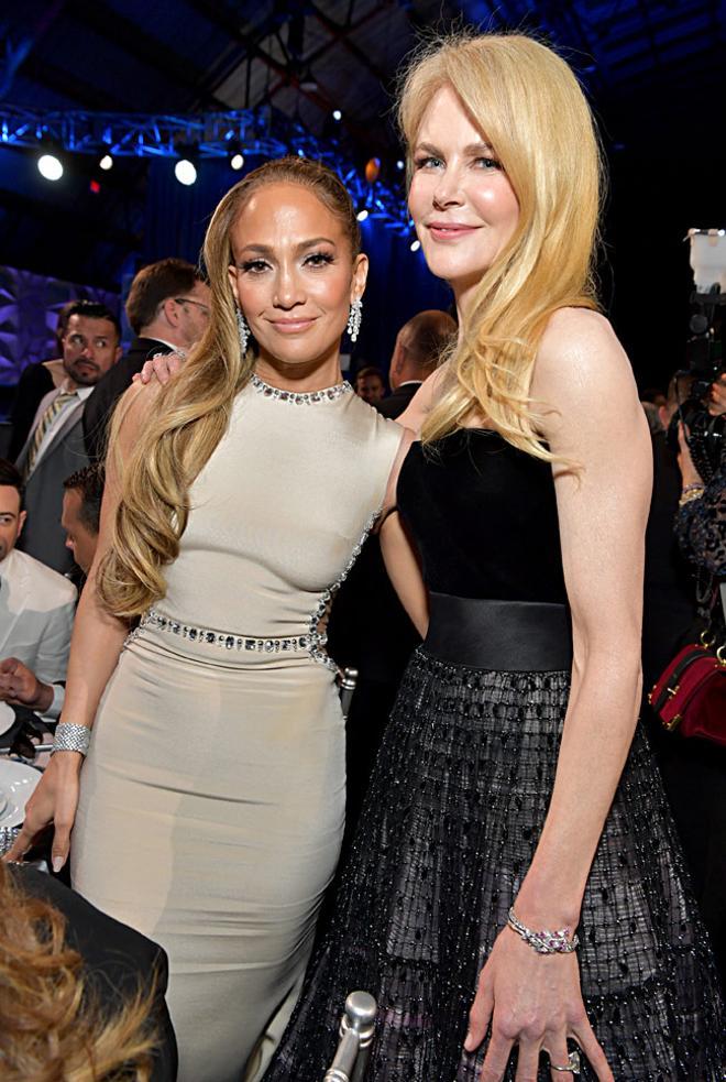 Jlo y Nicole Kidman en los Premios de la Crítica Cinematográfica 2020.