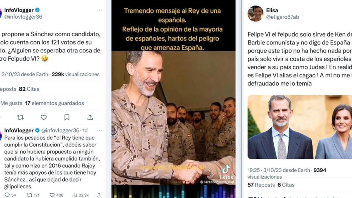 Imprecaciones al Rey en redes sociales por proponer a Pedro Sánchez