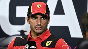 Carlos Sainz, durante su rueda de prensa en Singapur