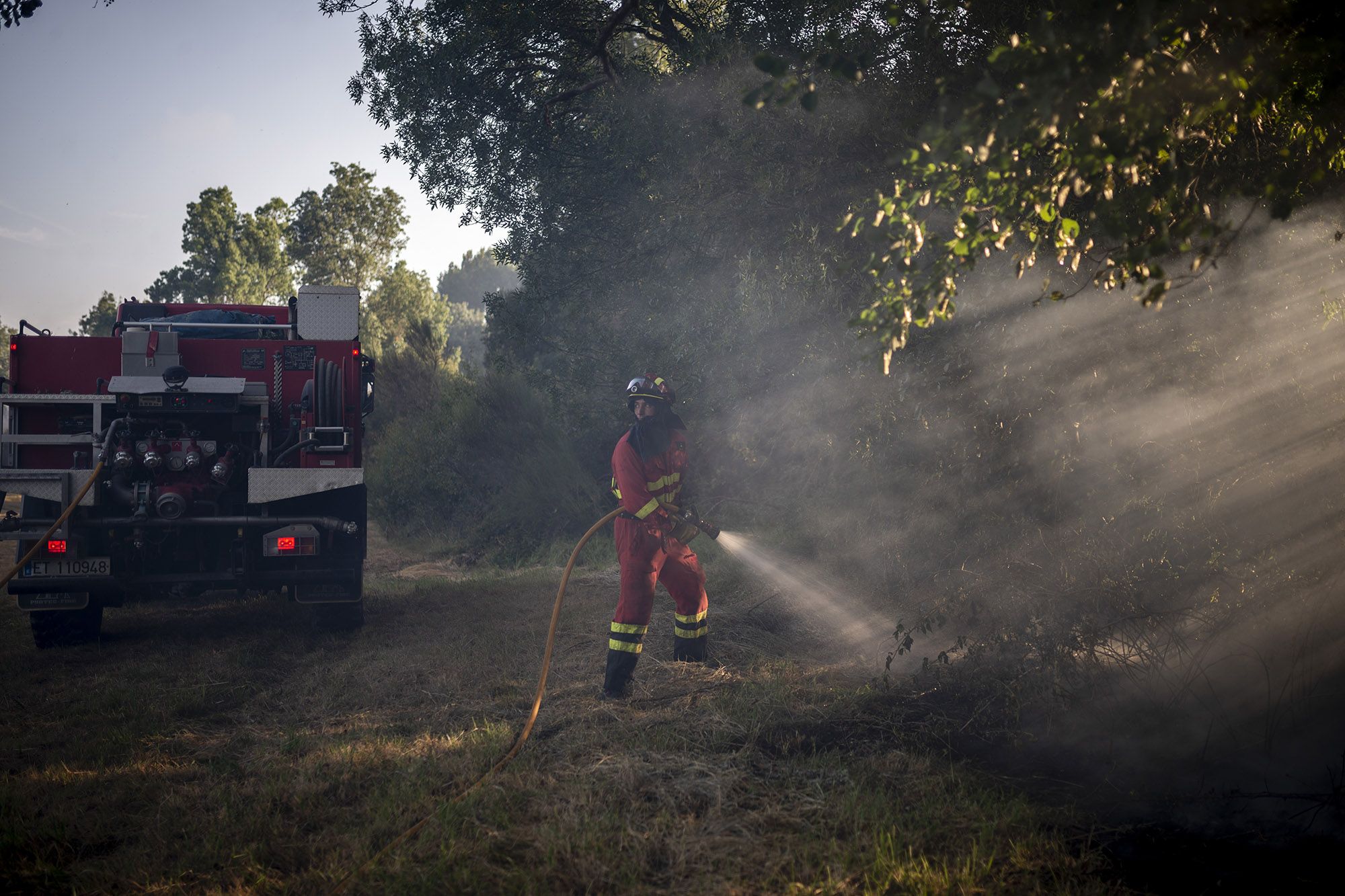 El peligroso incendio de Verín, que llegó a tener entre 10 y 12 focos.