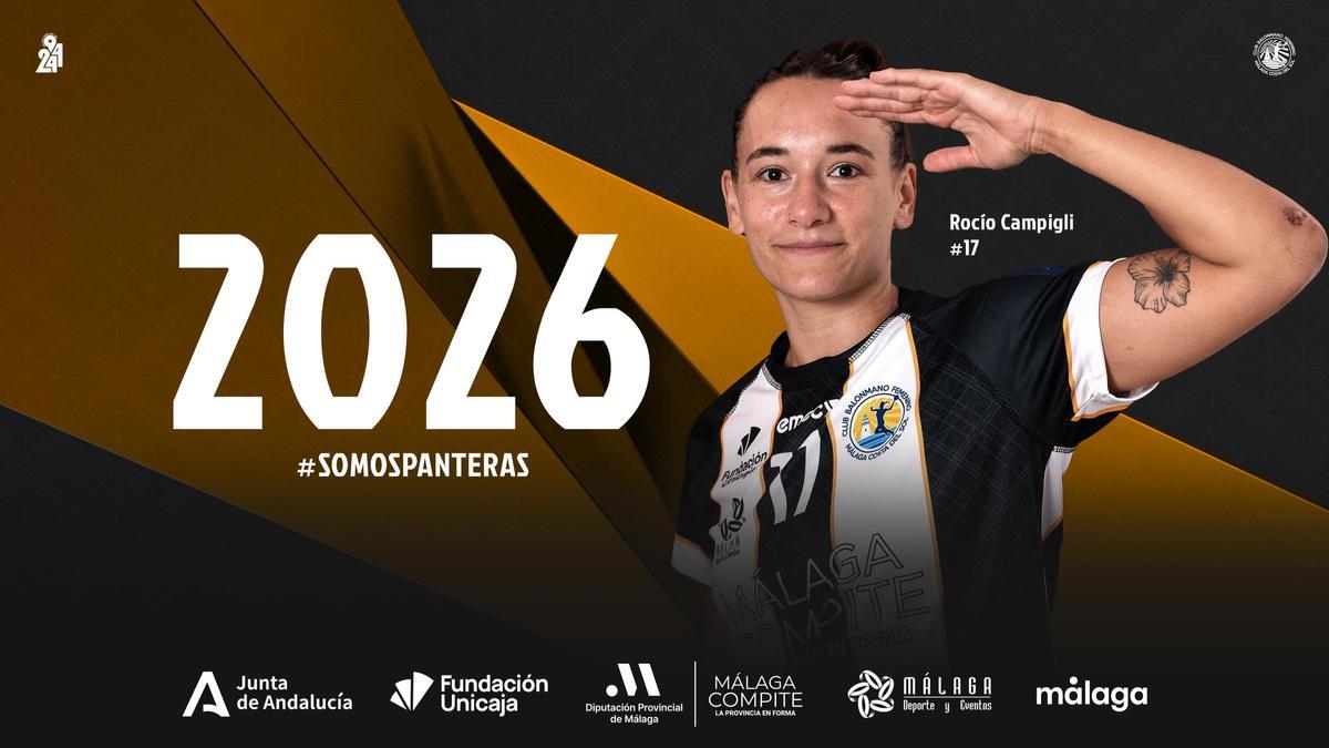 Rocío Campigli renueva una temporada más con el Costa del Sol Málaga.
