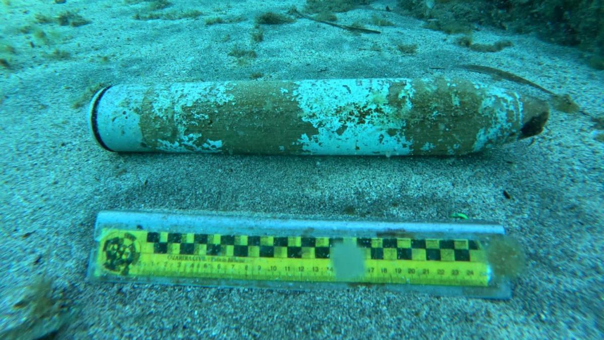 El projectil detonat aquest dijous al Port de la Selva.