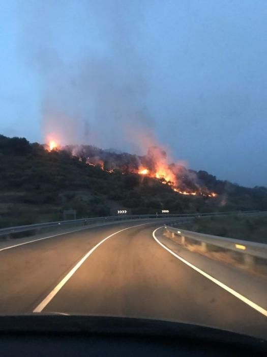 Incendio en el cañón del Tera