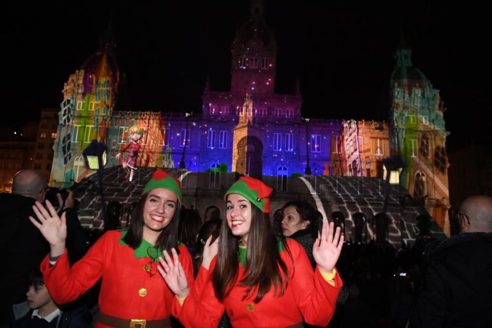 Navidad en A Coruña | Encendido del alumbrado navideño en María Pita