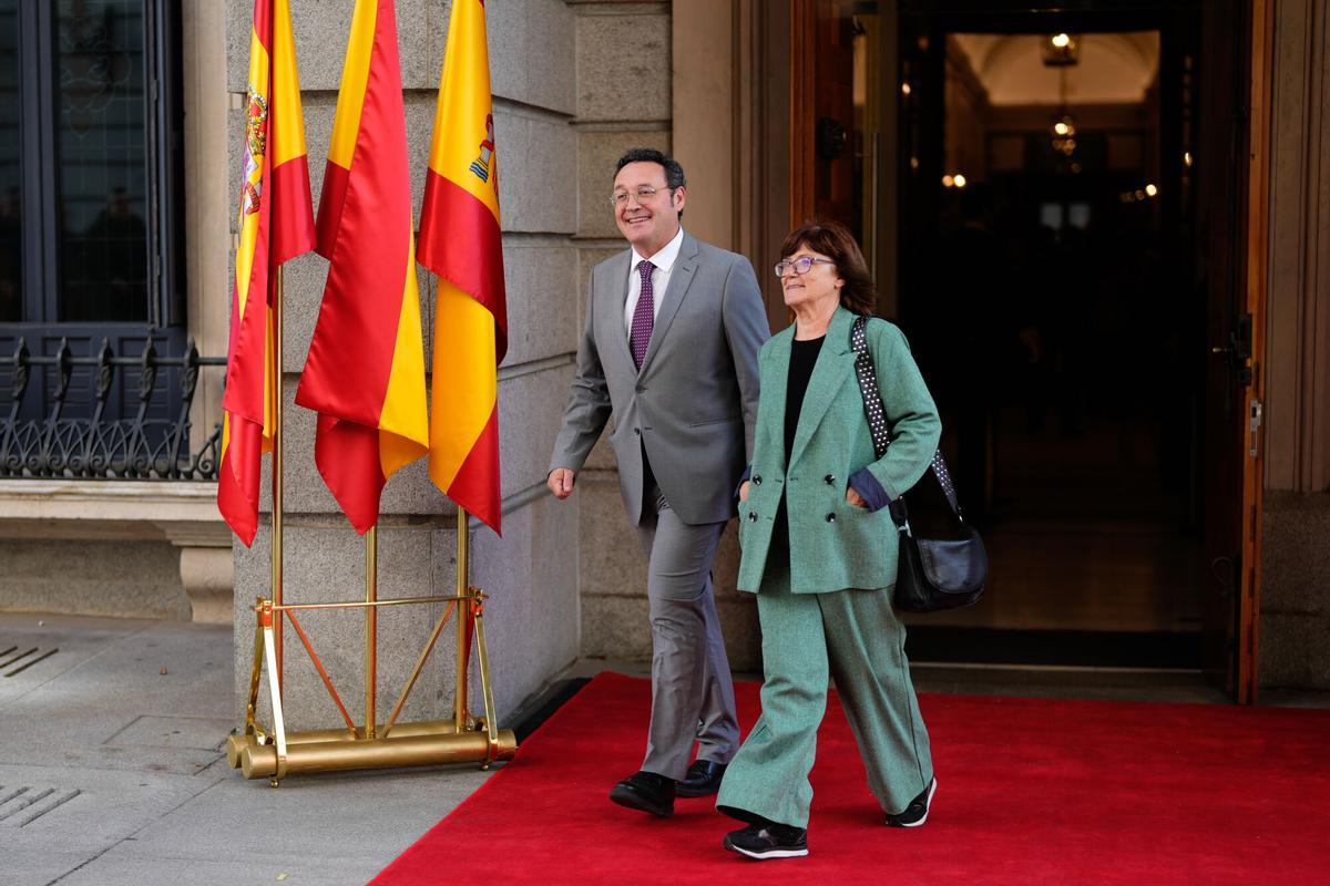 MADRID, 06/12/2024.- El fiscal general, Álvaro García Ortiz, tras la celebración de un acto en el Congreso de los Diputados con motivo de la celebración del Día de la Constitución, este viernes en Madrid. EFE/Borja Sanchez-Trillo