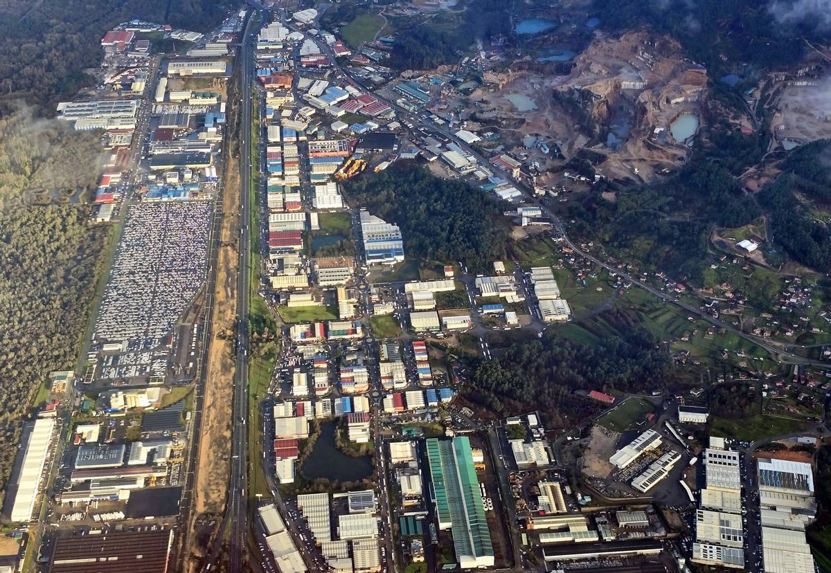 Vista aérea de los polígonos de As Gándaras y A Graxa.