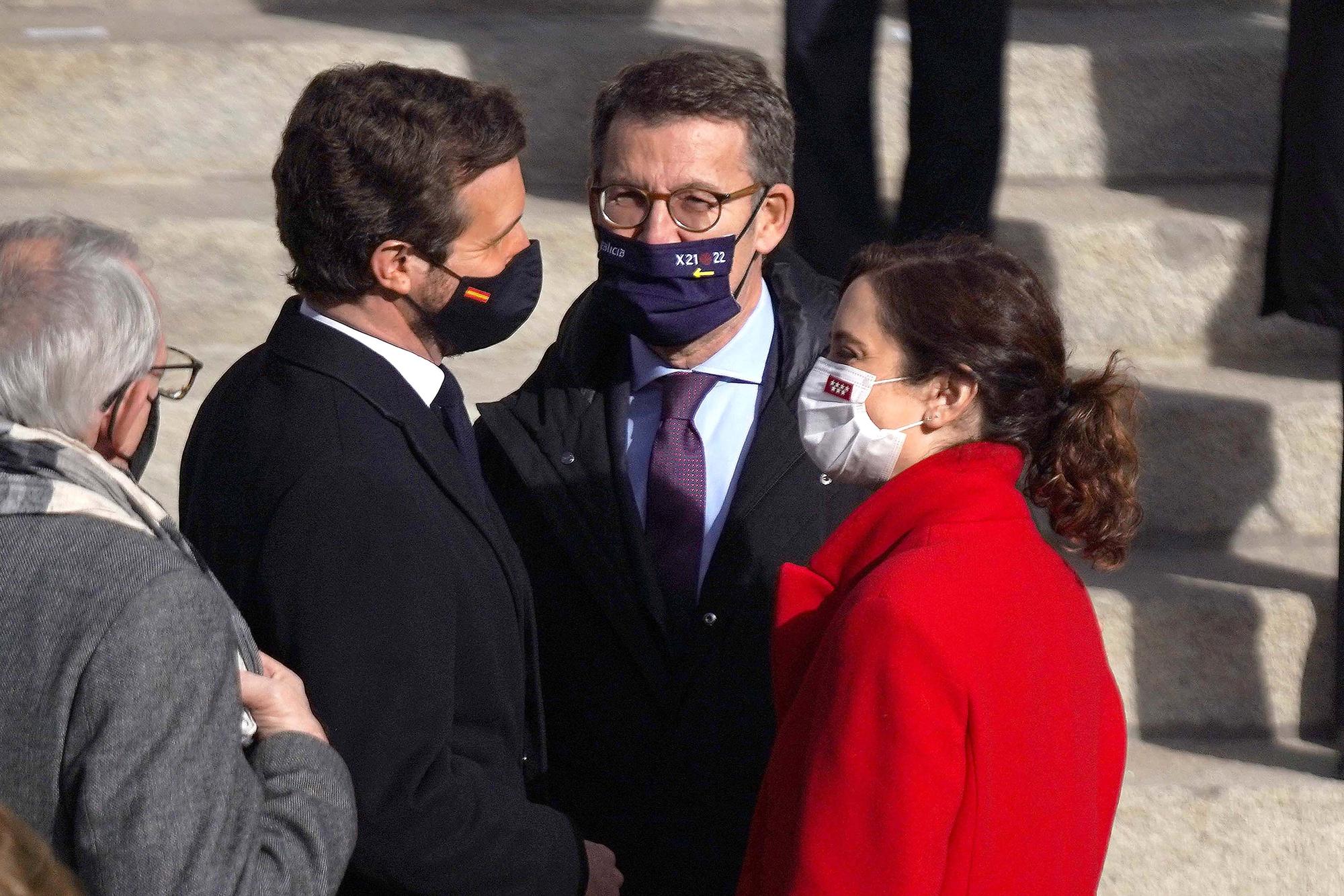 Pablo Casado ,Isabel Díaz Ayuso y Alberto Nuñez  Feijoo