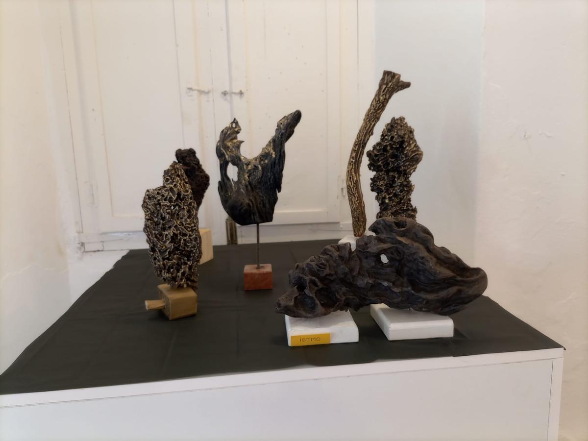 Esculturas con madera de deriva de la exposición