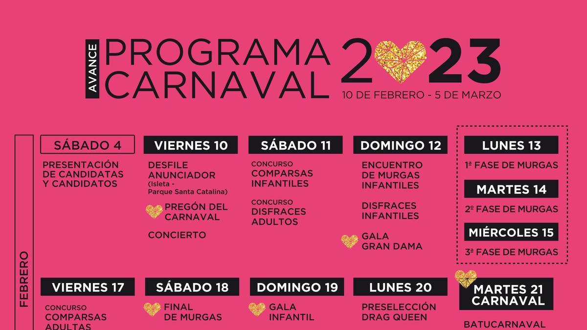 Avance del programa del Carnaval 2023