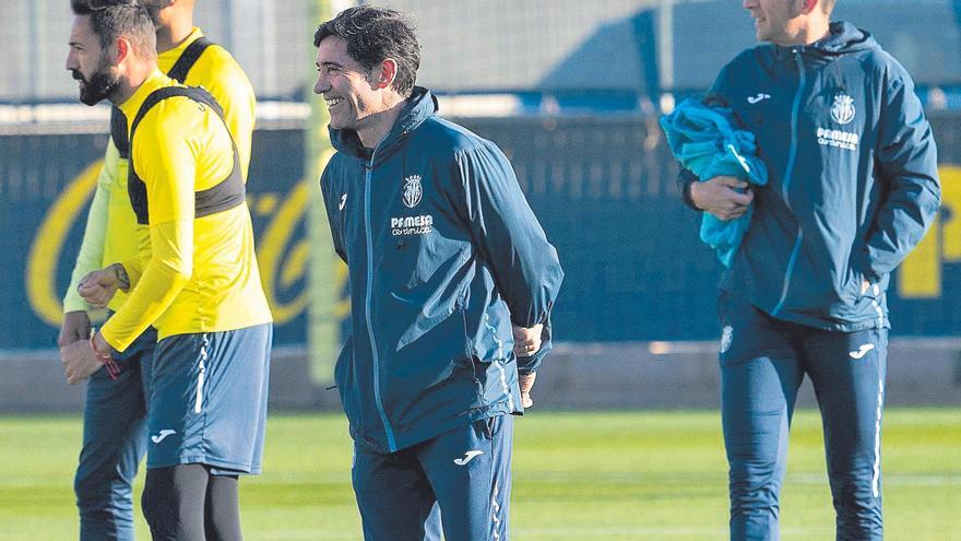 Entrenamiento del Villarreal con Marcelino a la cabeza