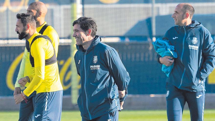 Entrenamiento del Villarreal con Marcelino a la cabeza