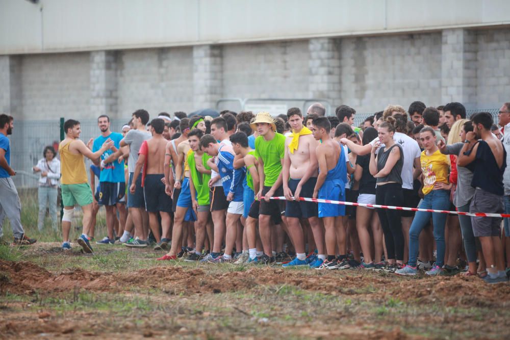 Batalla de racimos de uva en Binissalem