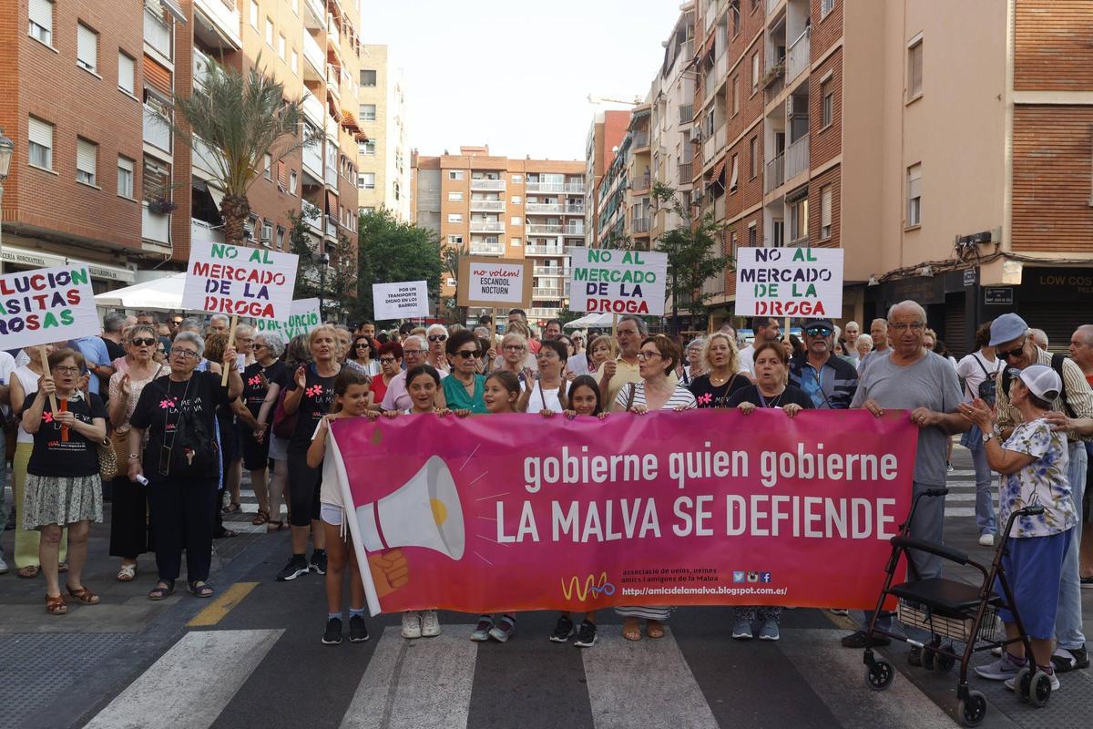 Manifestació de veïns de la Malva-rosa