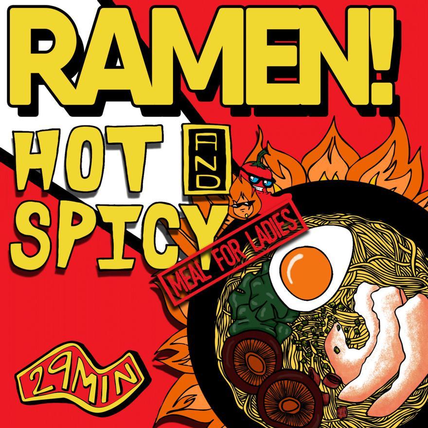 Portada del primer disco de Ramen, &#039;Hot and Spicy Meal For Ladies&#039;, obra de Pilar García de la Cruz