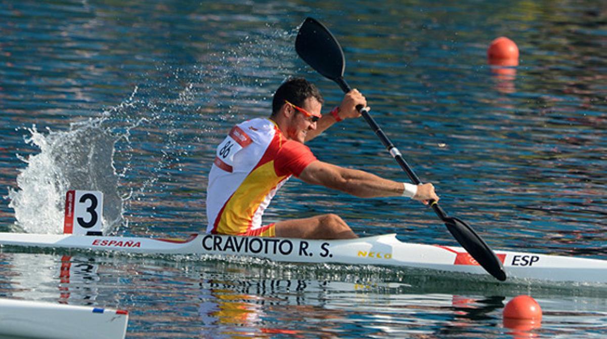 Saúl Craviotto, durant la prova de K-1 200 metres dels Jocs Olímpics de Londres.