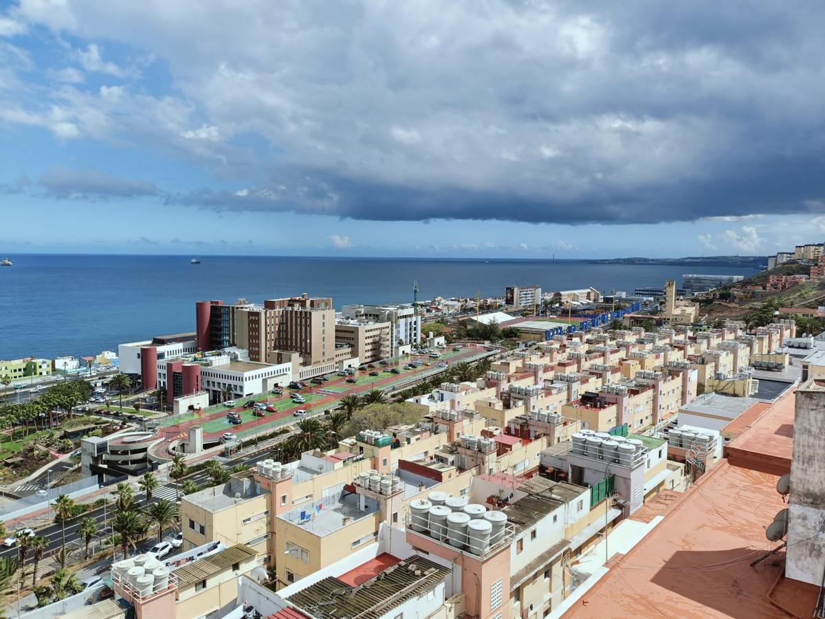 Vista aérea de edificios en Las Palmas de Gran Canaria