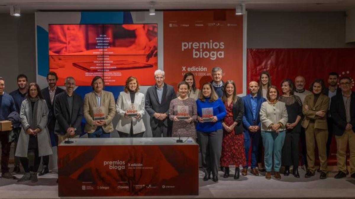 Foto de familia de la X Edición de los premios Bioga