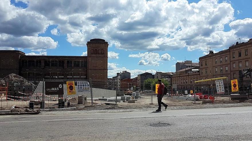 Vista parcial de les obres, aquesta tarda