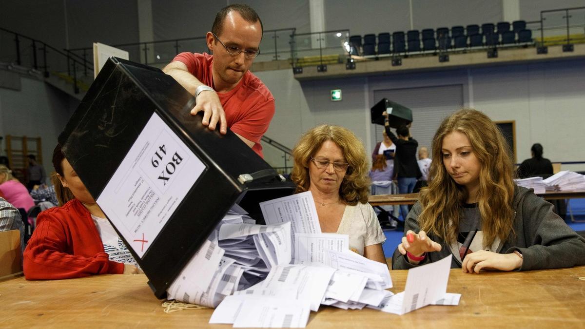 Recuento de votos en Glasgow