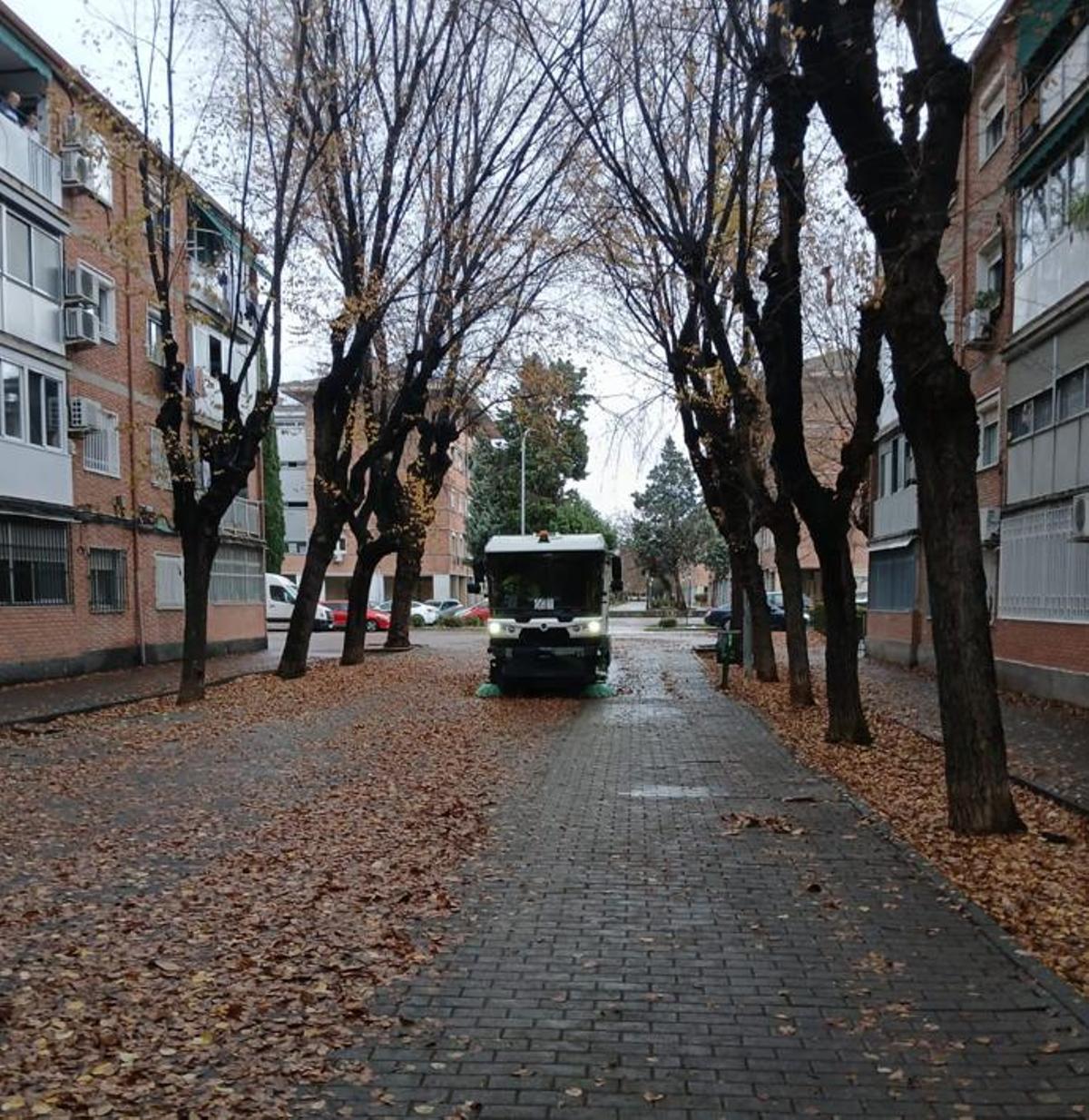 El barrido de la caída de la hoja en Alcalá de Henares.