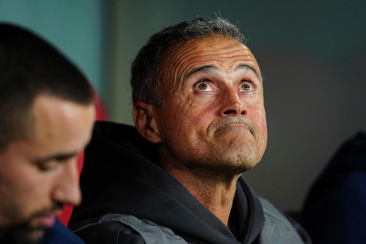 Luis Enrique durante un partido de Champions