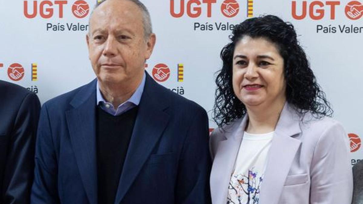 Ismael Sáez y Ana García Alcolea, en el congreso de UGT-PV.