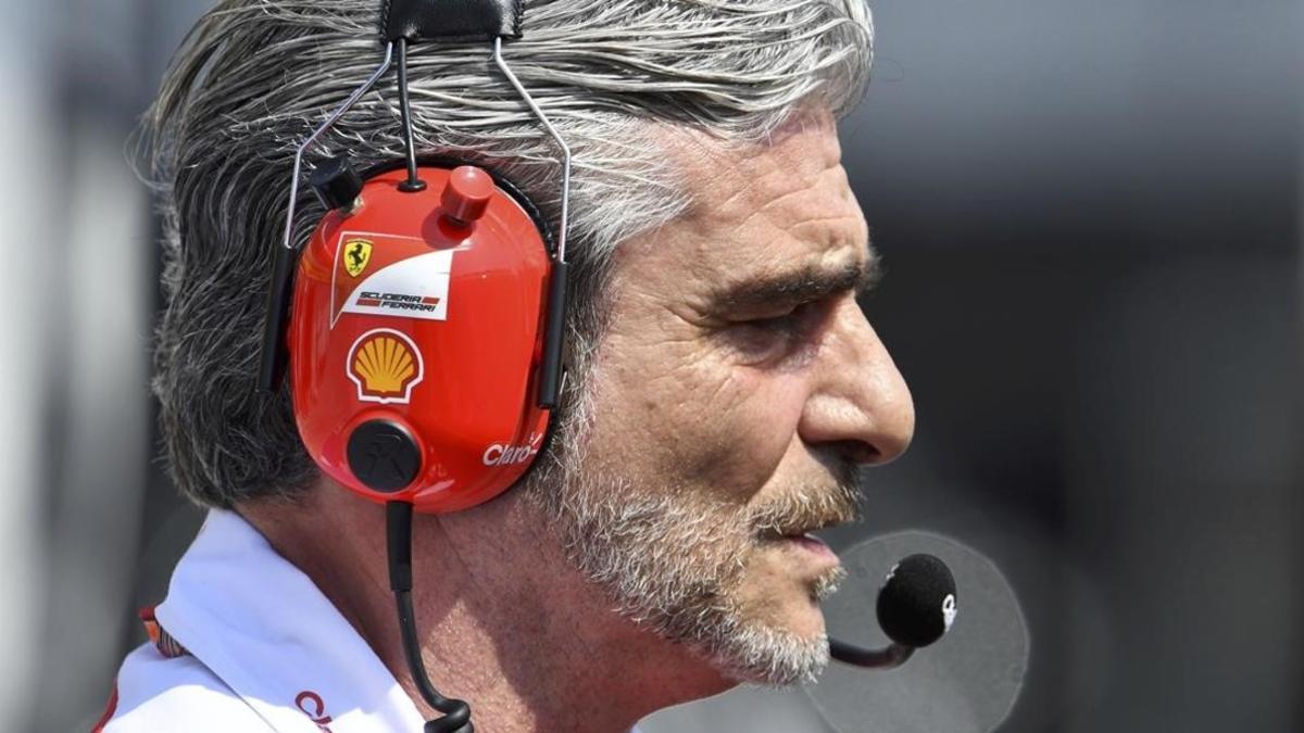 Maurizio Arrivabene, jefe de Ferrari, en Hungaroring.