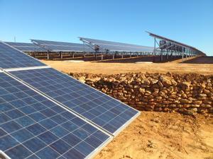 Una planta de energía solar fotovoltaica. 