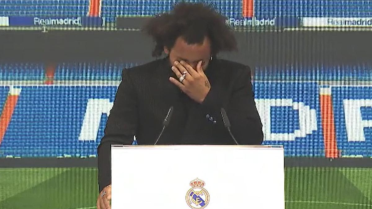 Marcelo rompe a llorar en su despedida del Real Madrid