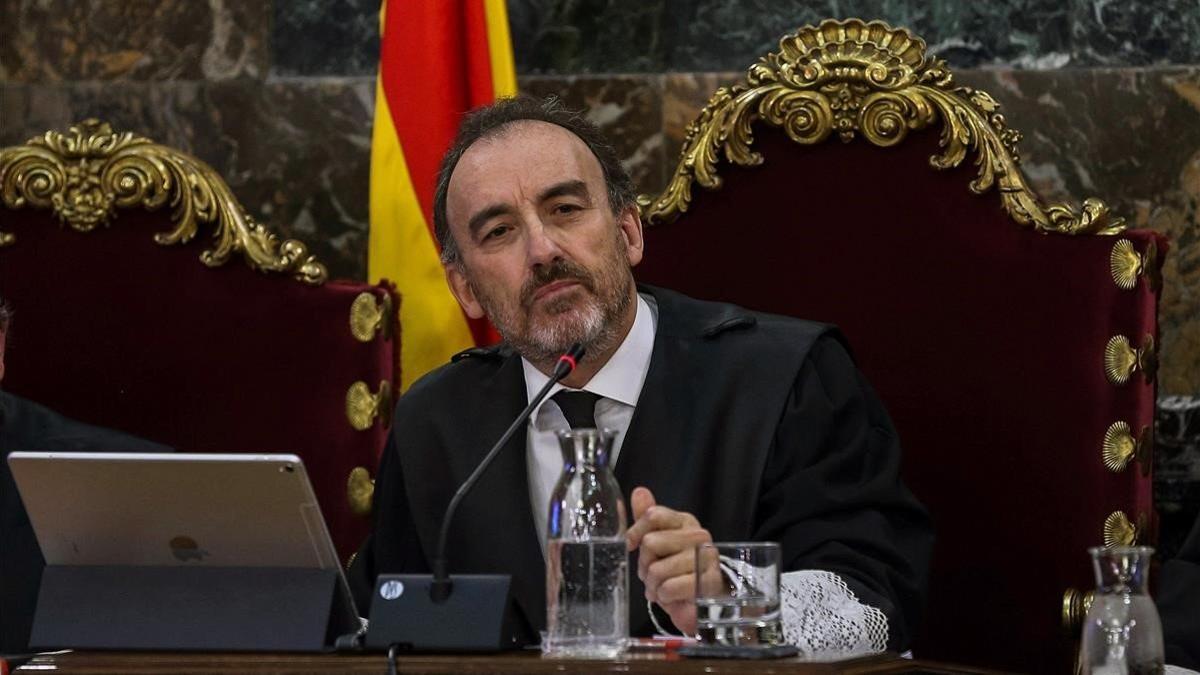 El presidente del tribunal del 'procés', Manuel Marchena, en la sesión de este miércoles, en la que el juicio ha quedado visto para sentencia.