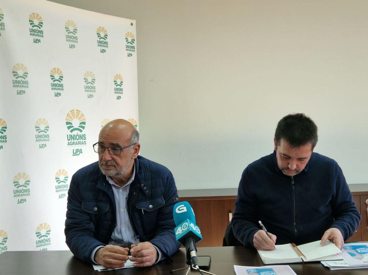 Javier Iglesias y Óscar Pose, ayer, en su comparecencia en Lalín.