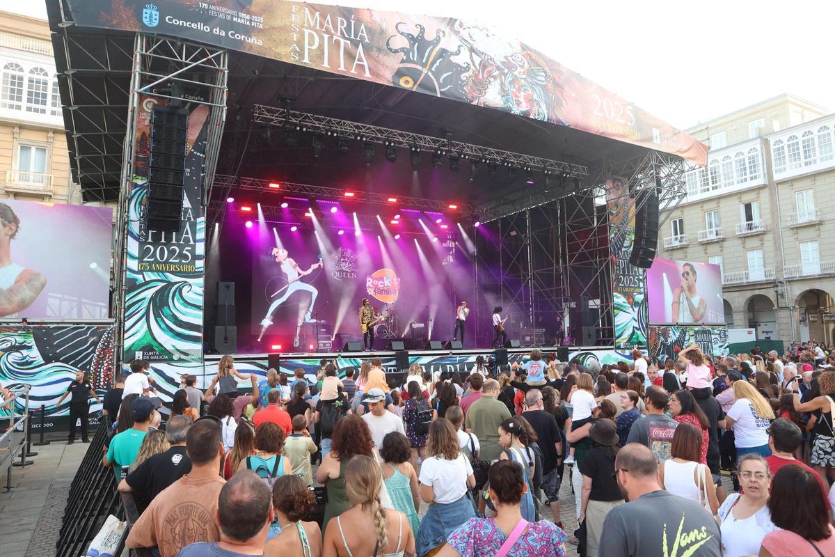 Concierto de Rock en Familia en las fiestas de María Pita del año pasado.