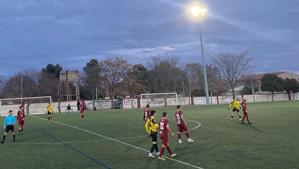 El Atlético Cariñena, durante un partido esta temporada.