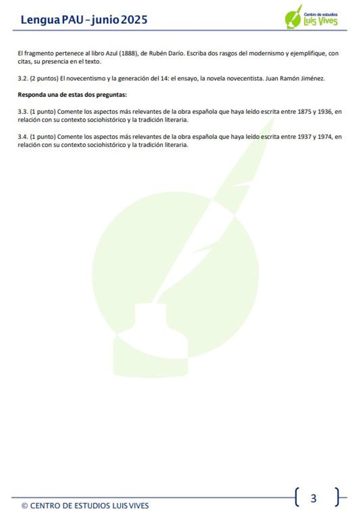Examen resuelto de Lengua Castellana y Literatura de la PAU 2026 de Madrid