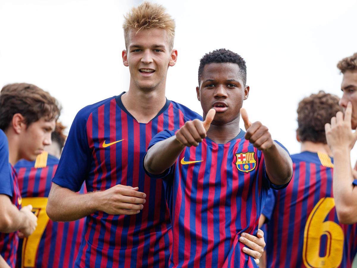 Arnau Comas y Ansu Fati, en las categorías inferiores del Barça