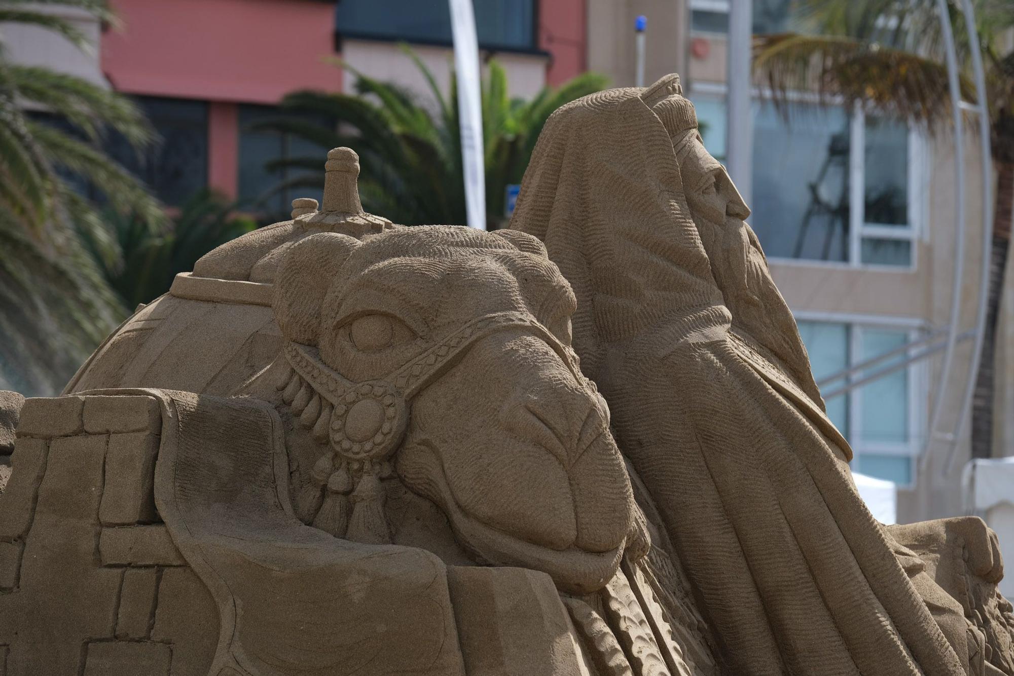 Inauguración del belén de arena en la playa de Las Canteras (3/12/2021)