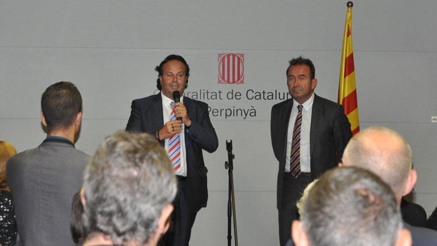 Miquel Calçada i Josep Puigbert a la Casa de la Generalitat.